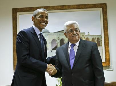 Obama chega a Ramallah para reunio com o presidente palestino Abbas   