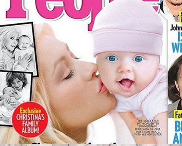 Christina Aguilera apresenta a filha, Summer Rain, em capa d