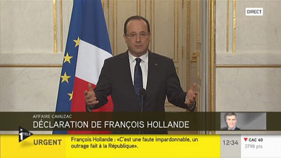 Hollande anuncia lei de publicao de patrimnio de ministros  