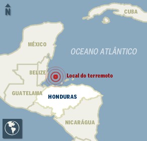 Terremoto de 7,1 graus em Honduras provoca alerta de tsunami