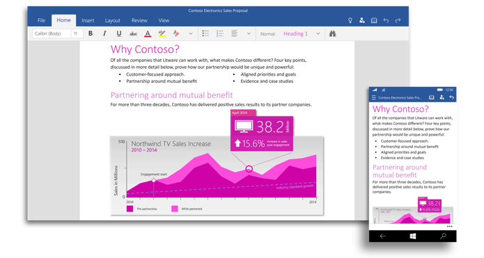 Microsoft anuncia apps do Office com comandos por toque no W