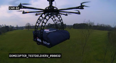 Pizzaria usa drone para entregar pizza no Reino Unido