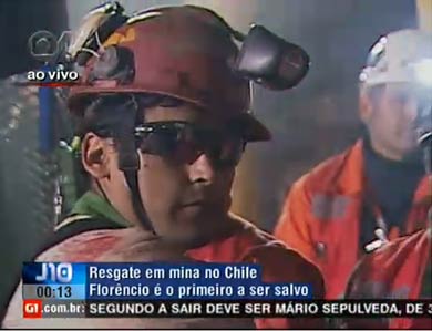 Resgatado o 1 Mineiro do tnel no Chile