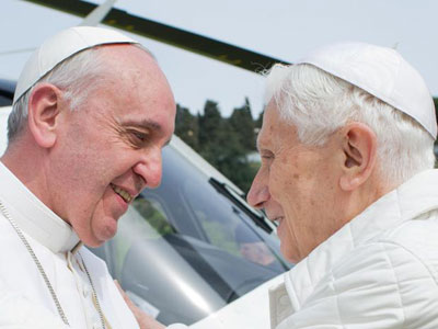 Francisco volta ao Vaticano aps visitar e almoar com Bento XVI  