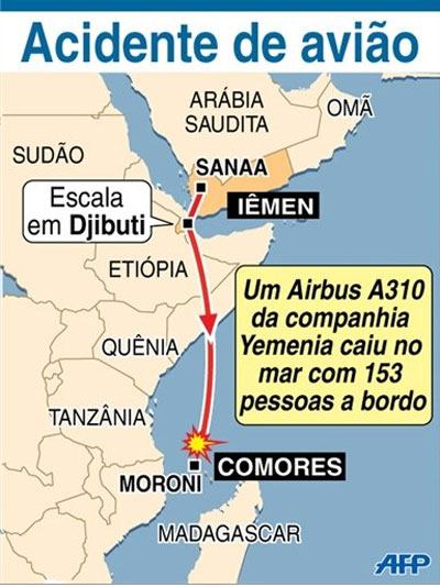 Caixa-preta do Airbus da Yemenia  localizada 