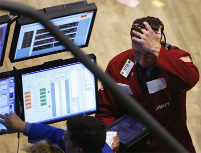 Dow Jones tem maior perda de sua histria; Bolsas caem em todo o mundo