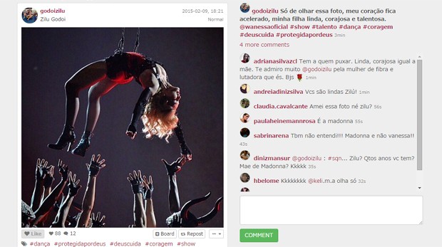 Zilu troca as bolas, v foto de Madonna