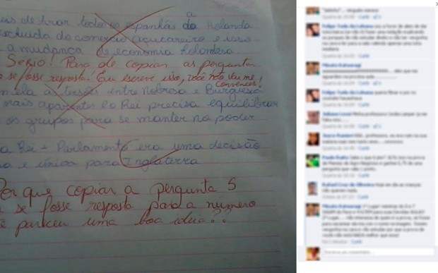Pai registra BO contra professora que postou prova de aluna no Facebook