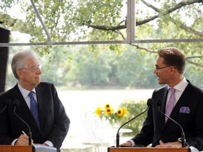 Monti protesta contra esteretipos que minam unidade da Europa