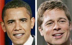 Barack Obama e Brad Pitt so primos distantes, diz pesquisa