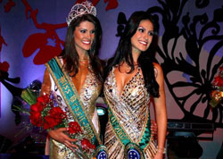 Gacha recebe coroa de Miss Brasil de Natlia Guimares