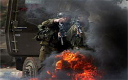 Soldados israelenses e civis palestinos entram em choque