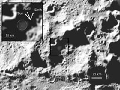 Coliso indica que cratera na Lua tem gua e prata