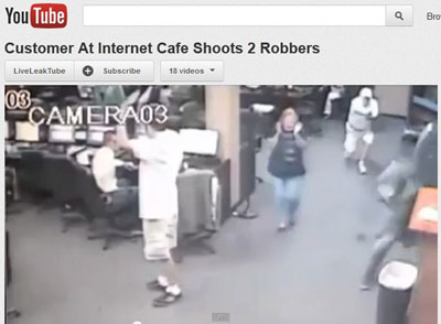 Aposentado atira e fere bandidos armados em cibercaf