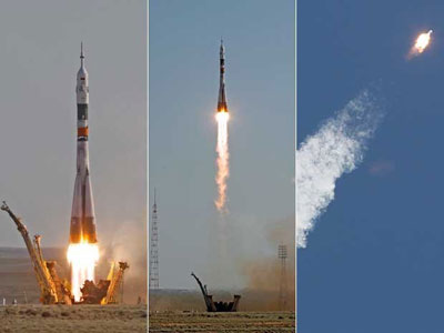 Soyuz decola com trs tripulantes rumo  ISS