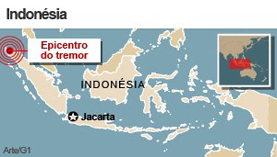 Terremoto na regio de Sumatra deixa 1 morto e 7 feridos  