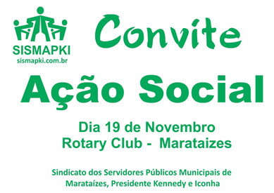 Sismapki realizar ao social para servidores sindicalizados em 19/11. Leia mais!