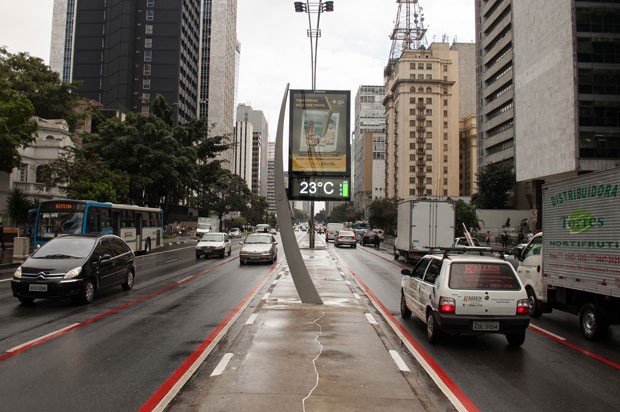 Termmetros da Avenida Paulista registram queda brusca em 24