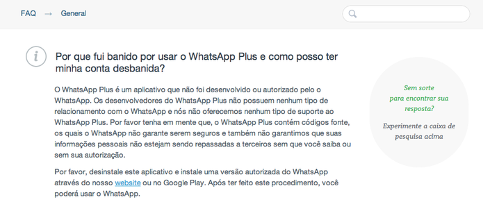 WhatsApp vai banir clientes que usam servios de terceiros