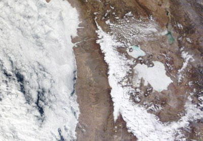 Imagem de satlite mostra neve no deserto sul-americano