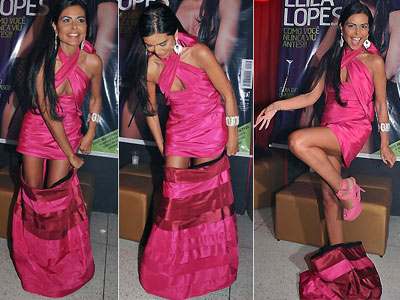 Leila Lopes faz striptease durante lanamento de revista!
