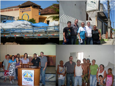 Ex-secretrio de ao social de Maratazes, Erimar Lesqueves, coordena distribuio de 10 toneladas de feijo.