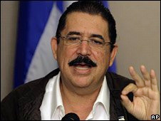  Zelaya rejeita Governo de unio para resolver crise em Hondu -  O presidente deposto de Honduras Ma