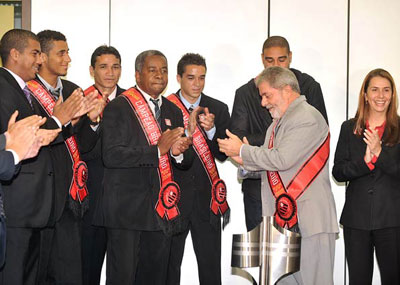 Lula recebe em Braslia a equipe do Flamengo