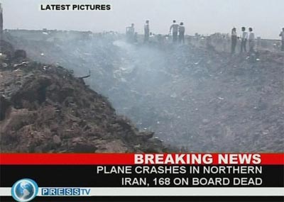 Ir: Avio que caiu levava 168 pessoas a bordo
